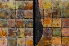 006 Quilts (Diptych),  Acrylic on paper 30" x 23" (each)