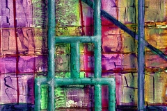 Structures,  Acrylic on paper, 30" x 23